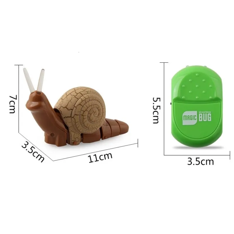 Escargot à télécommande - Jouet électronique RC - Design réaliste d'escargot rampant - Plaisir sûr en jouant interactif - Cadeau amusant pour les enfants, passionnant, intérieur et drôle
