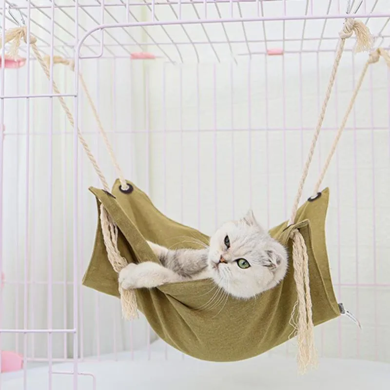 Kattbäddar 60% droppe !! Katt hängmatta enkel installation andas husdjur som sover med tofs för leverans