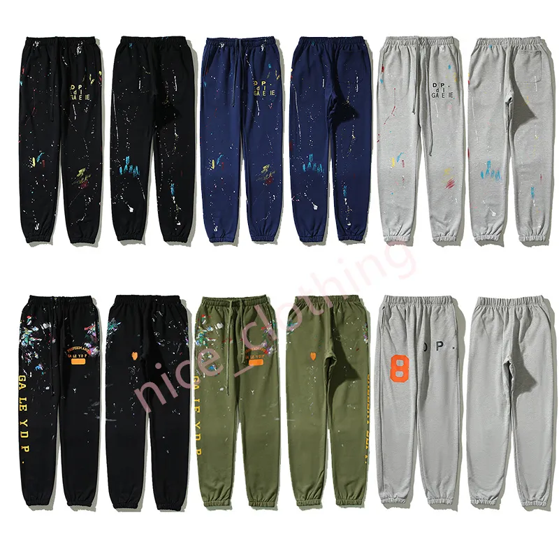 Mens Designer Pants Galleries Pants Depts Sweatpants Splash Ink Letter Pants Womens Loose Casual Pants Vintage Sport Trousers Luxury Brand