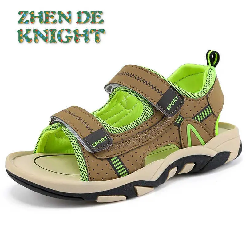 Sandaler 2021 Summer Kids Shoes Brand Stängd tå småbarn pojkar sandaler ortopediska sport pu läder baby pojkar sandaler skor z0225