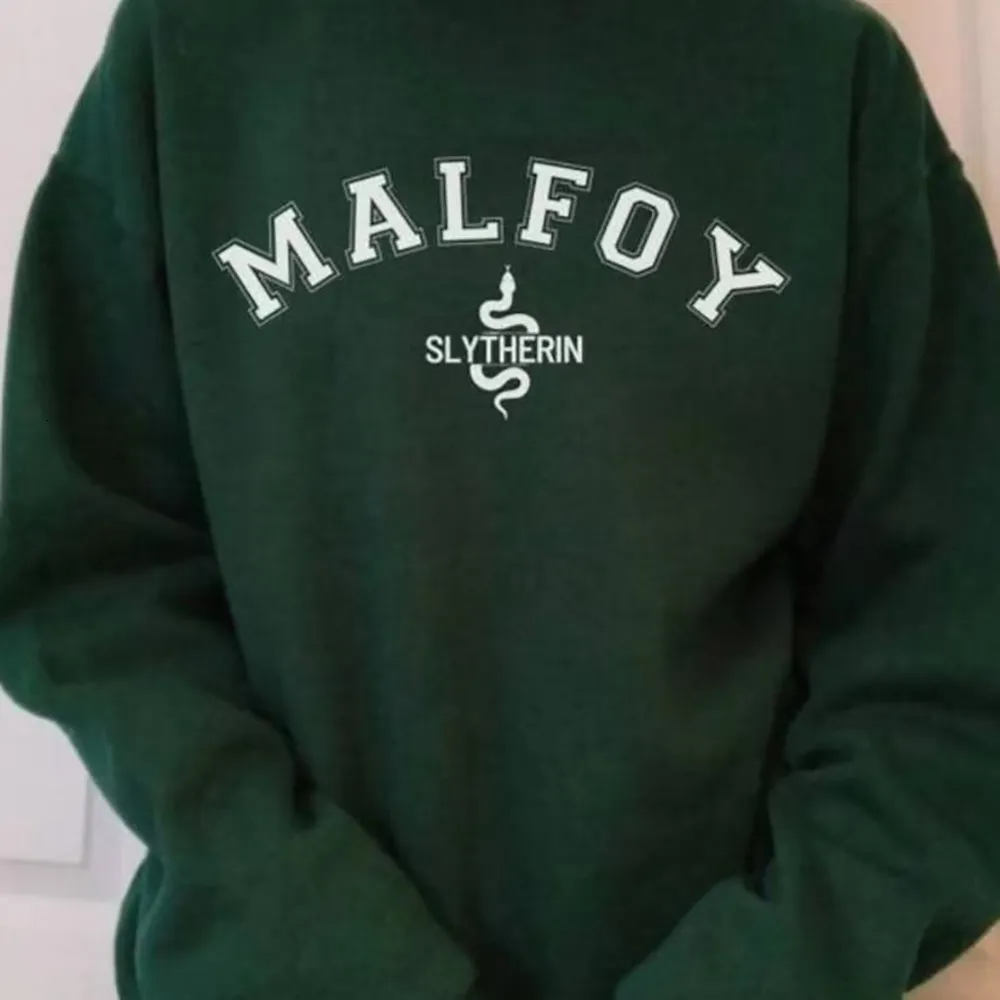 Sudaderas con capucha para mujer Malfoy House Dark Academia Cuello redondo College Draco Camisa unisex Otoño Invierno 230224