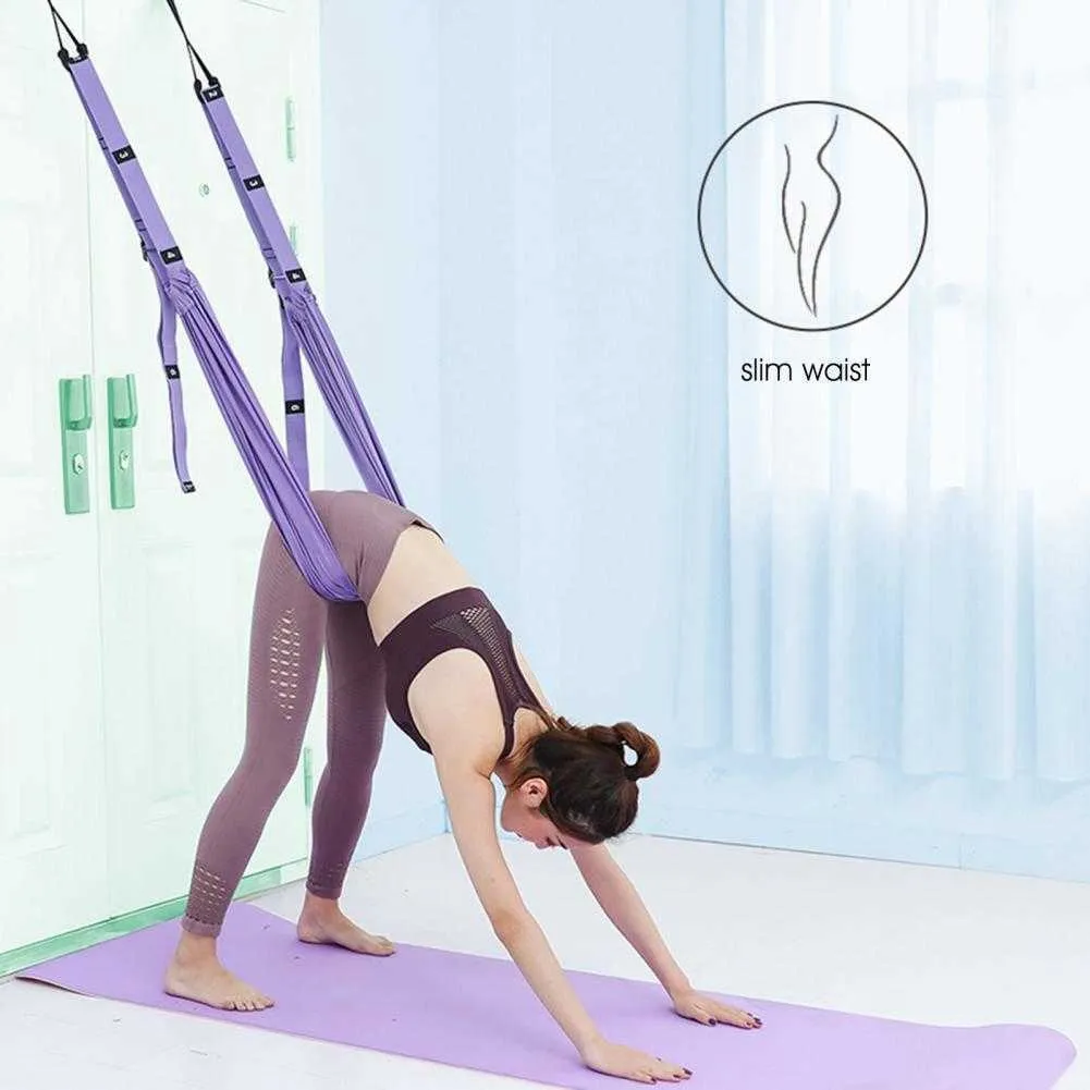 Yoga Stripes Useful Aerial Yoga Rope Stretching Strap Polyester Cotton Fitness Equipment J230225