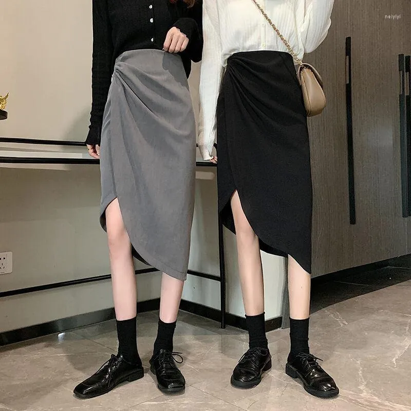 Skirts Irregular Skirt Women's Mid Length 2023 Design Small High Waist Ropa Mujer Mini Clothes For Women