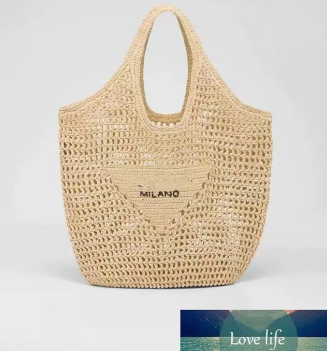 All-match Women Straw Fashion Plain Shoulder Bags Paper Women Female Handbags Large Capacity Beach Straw Bags Casual Tote Purses with triangle pattern
