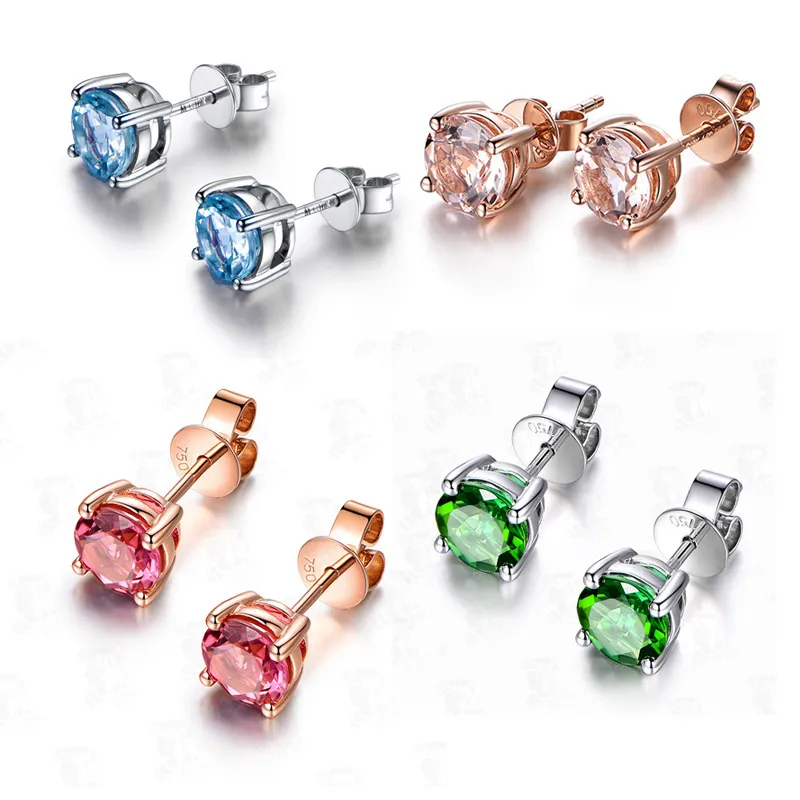 Femmes bijoux boucle d'oreille goujon rose vert bleu cristal zircon blanc plaqué or boucles d'oreilles étudiants fête douce boucles d'oreilles filles fêtes de mariage bijoux cadeaux