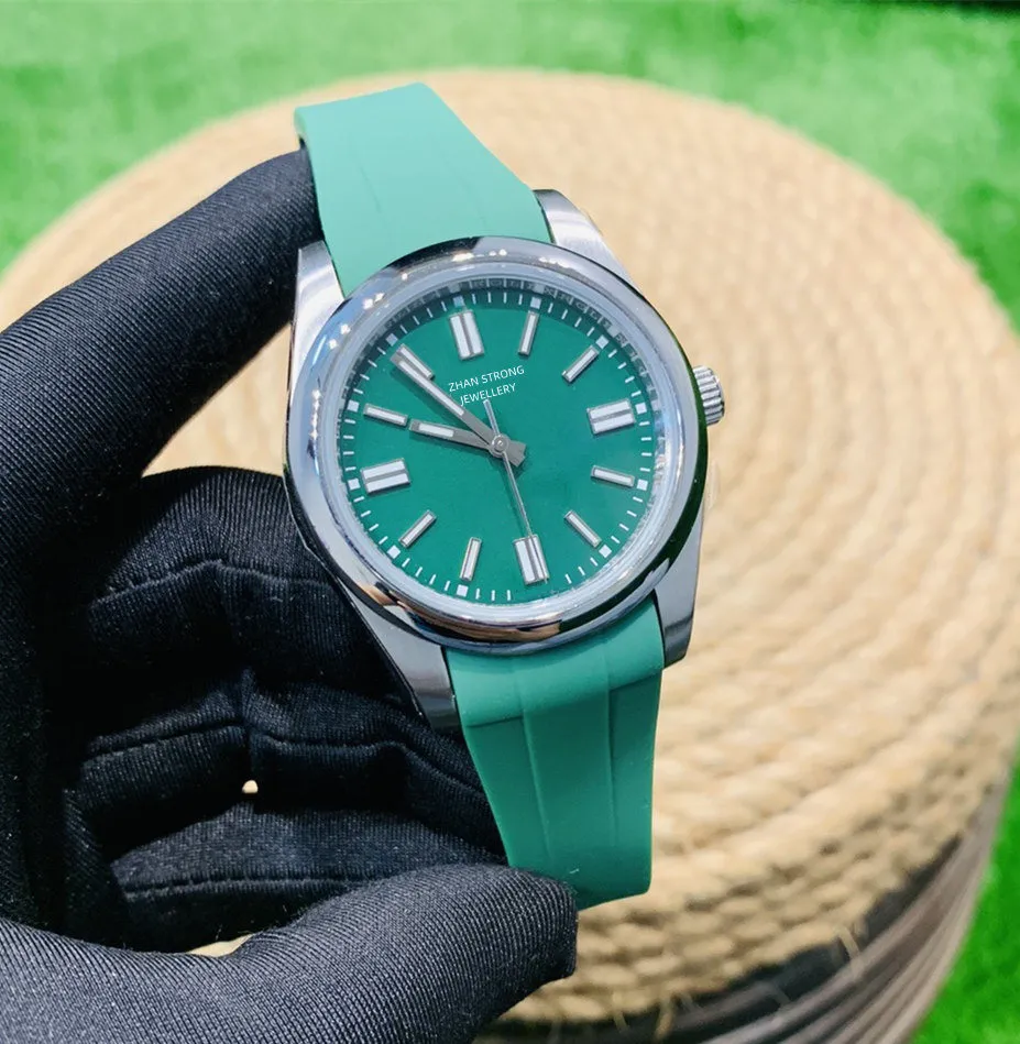 Men Women Watches 36/40mm Automatic Mechanical Movement Wristwatches Green Rubber Strap Stainless Steel Woman Wristwatch Couples Style Man Wristwatches