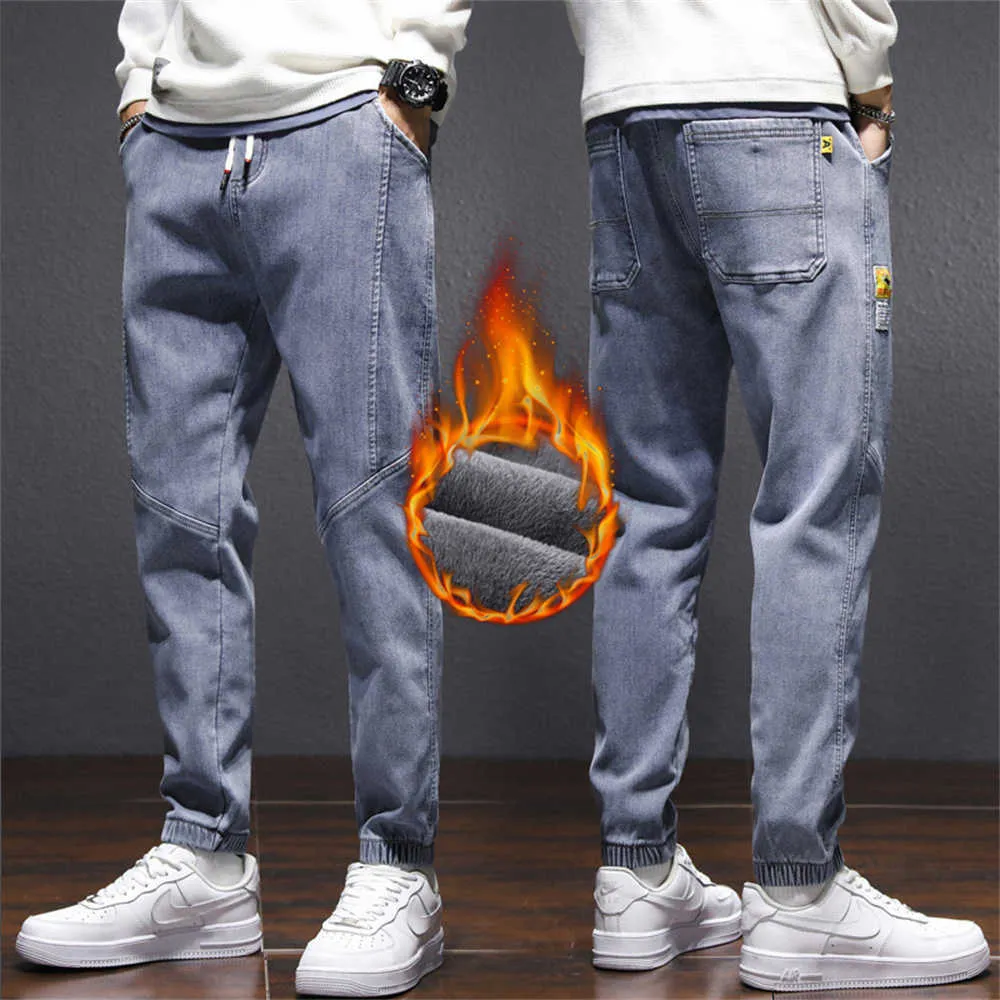 Mens Jeans Winter Mens Thick Fleece Warm Jeans Business Straight Stretch  Cotton Black Blue Denim Pants Casual Trousers Male Pants Jeans Z0225 From  Lianwu07, $18.29