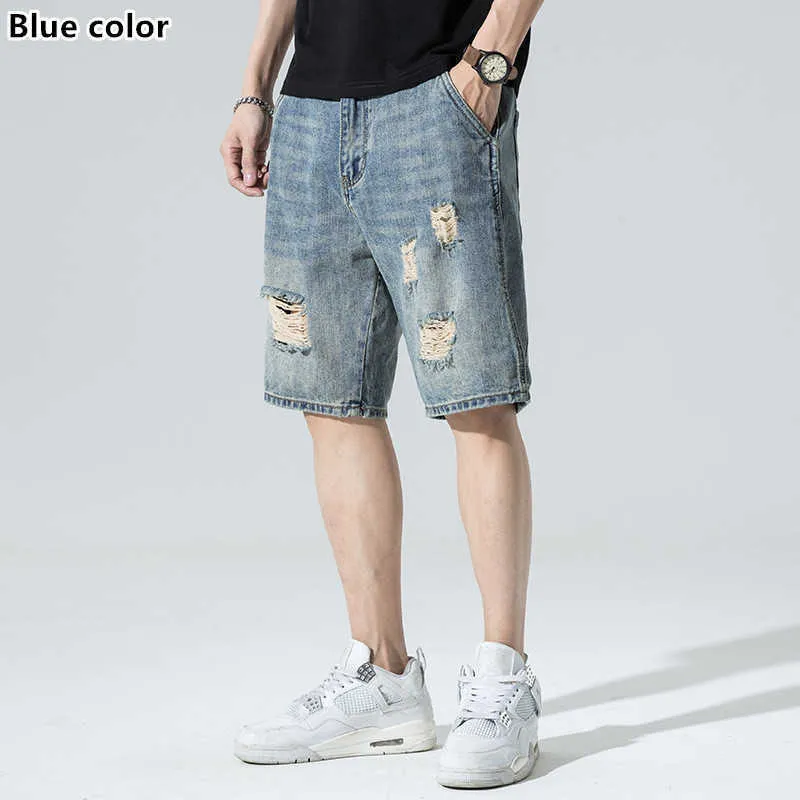 Vintage Ripped Jeans Shorts For Men And Boys Loose Fit Half Short