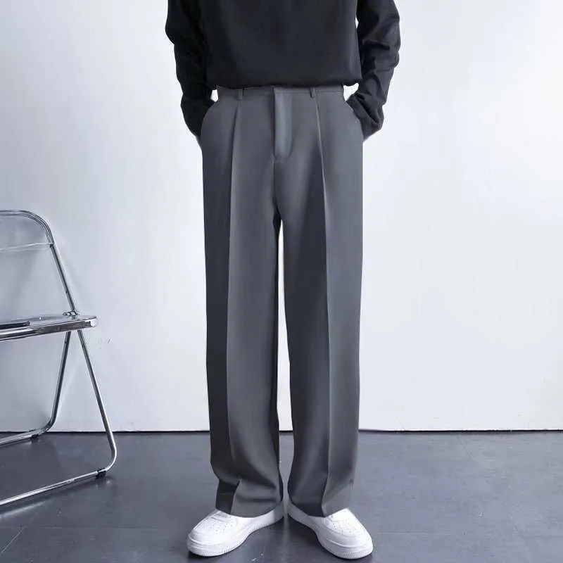 Mens wide top leg suit trousers