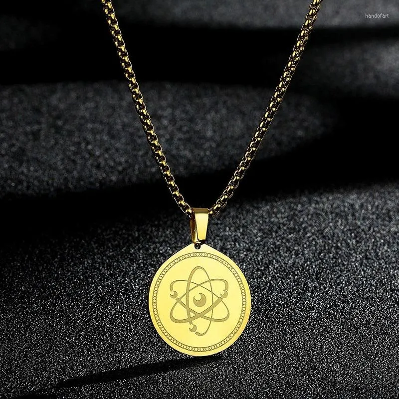 Pendentif Colliers Bijoux Mexicains Mode Hexagramme Personnalité Simple En Acier Inoxydable Hommes Collier Rond Dames Cadeau Cercle