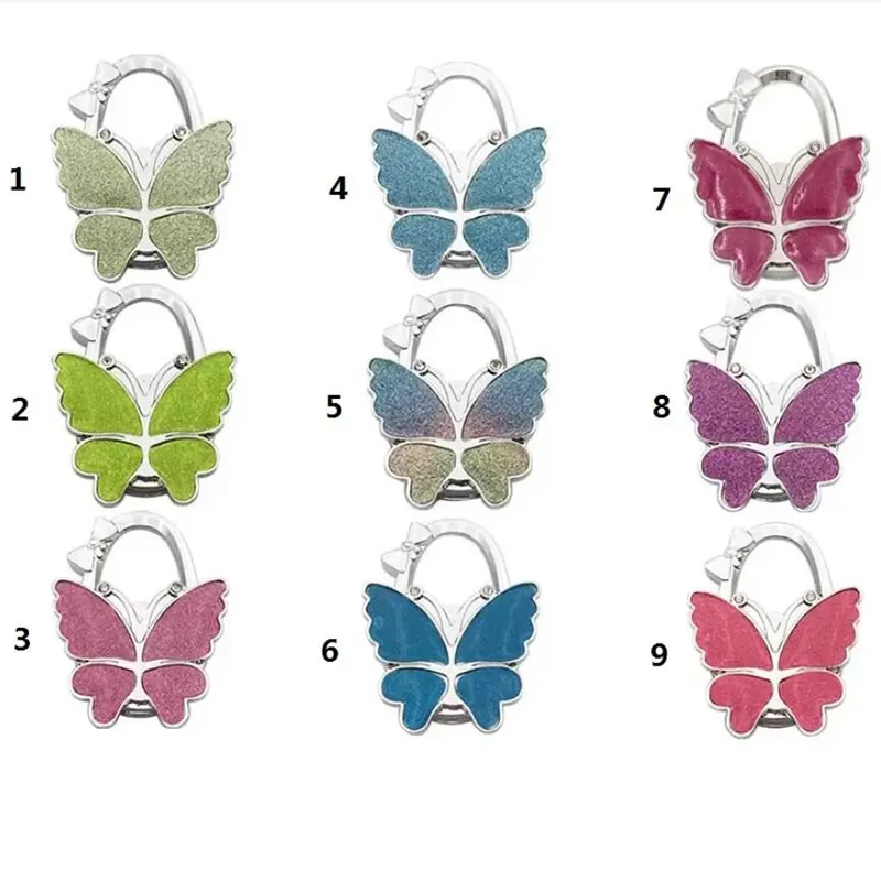 Favor Favor Favor Favor de Metal Dobrável Bolsa Goleira Cabela de Bolsa/Pão Gancho/Bola Solitora de Bolsa Mesa dobrável Mesa Butterfly Bling Colors