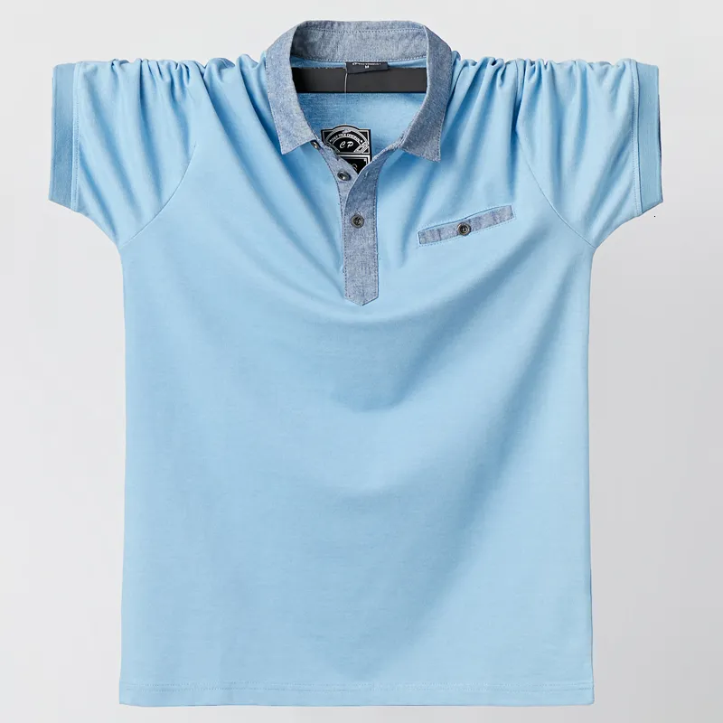 Herrpolos herrar polo skjorta för 140 kg fett stora och höga man varumärken Camisa Polo Masculina plus size l xl xxl xxxl 4xl 5xl 6xl Polo Homme 230225