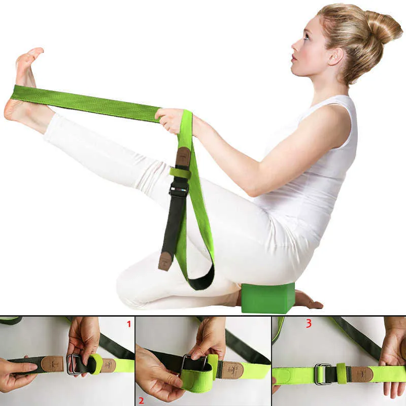 Yoga Stripes Women Yoga Rope 3m Long Assistive Yoga Supplies Twolayer Cotton Stretch Belt for Fitness Exercise Waist Leg Tension Bands J230225