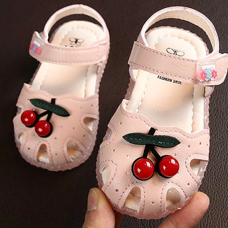 Sandals Summer Baby Sandals for Girls Newborn Cherry Princess Infant Toddler Girl Shoes Sandals Baby Girl Shoes Z0225