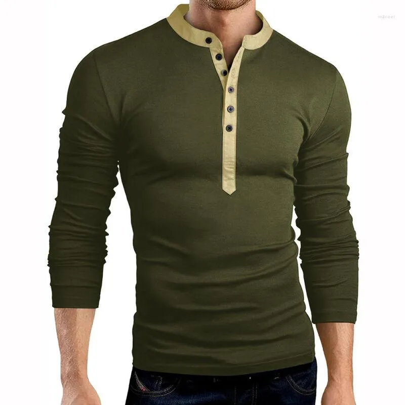 Мужские рубашки T 2023 Бренда одежда 4 цвета v Button Seck Men's Men Fashion Tshirts Fitness Casual для мужской футболки M-xxl Drop