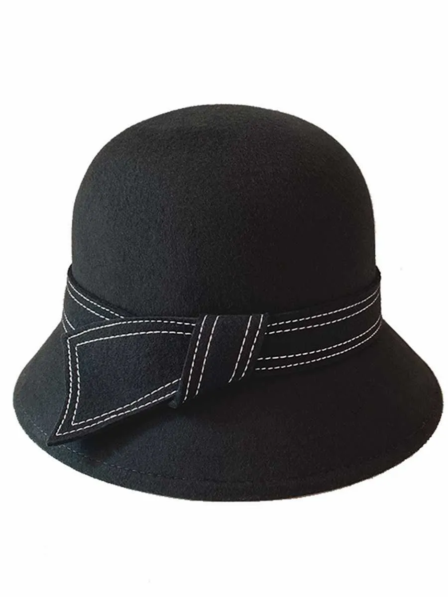 HBP Winter Wide Brim Hats 2022 Mother Headwear Lady Feedora ٪ Wool Bucket Hat Woman Party Sactial Top Cap P230327