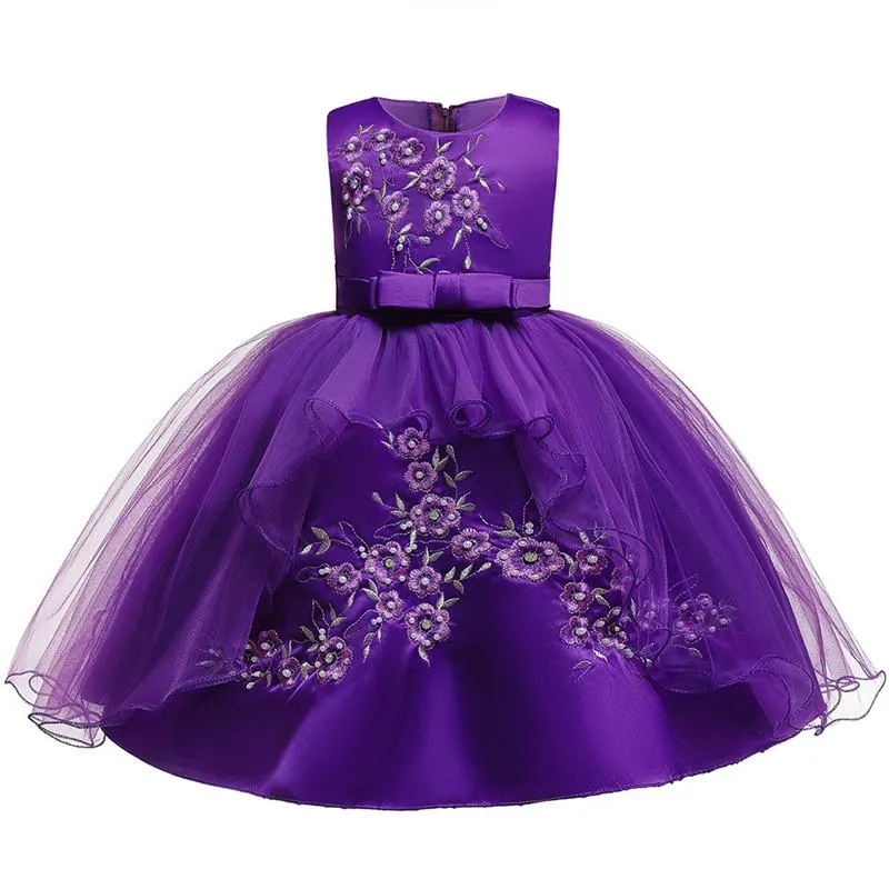 Girl Dresses Baby Girls Dress Embroider Kids For Party Elegant Princess Wedding Gown Children Clothing 1 2 3 4 5 6 8 Year Girl's