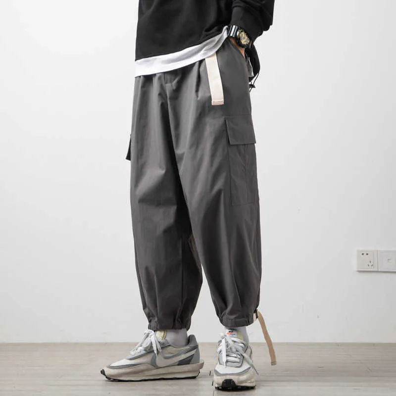 Мужские брюки уличная одежда чернокожие мужские харемы брюки брюки мужчины грузовые брюки Мужские мешковатые бег трусцой спортивные штаны корейский стиль.