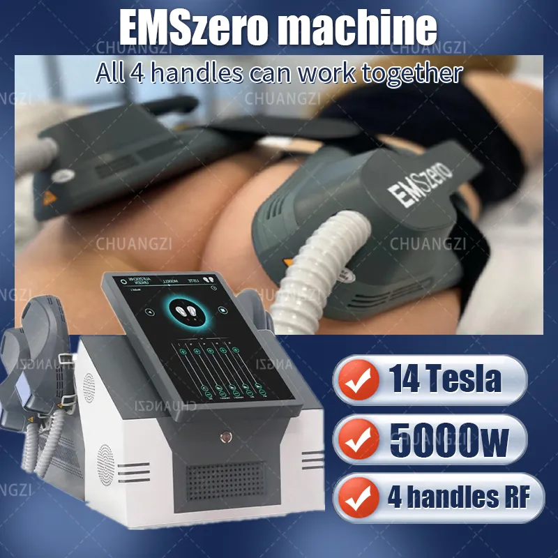 Emszero EMS CulpT-artiklar Slim DLS-Emslim Nova 14 Tesla Hi-EMT-maskin med 2/4/5 RF-handtag och bäckenstimuleringsplatta Valfritt