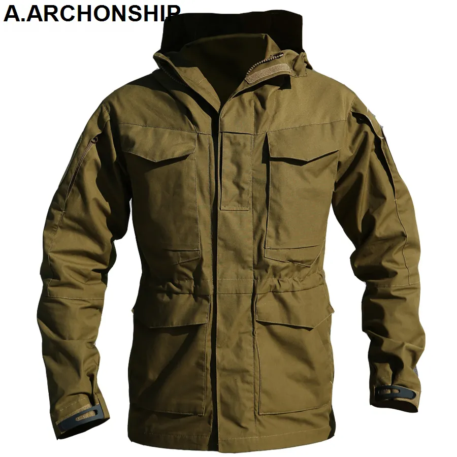 Men's Jackets M65 UK US Army Clothes Windbreaker Military Field Jackets Mens WinterAutumn Waterproof Flight Pilot Coat Hoodie Three colors 230225