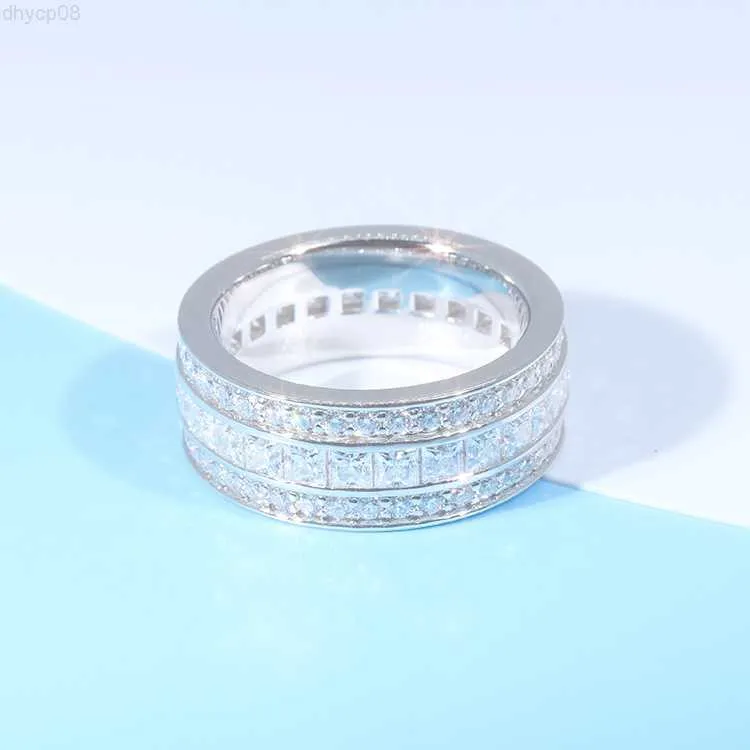 Hotsale Modisches Design Schmuck 925 Silber VVS Moissanit Iced out Ring Kubanischen Ring Für Hip Hop Männer