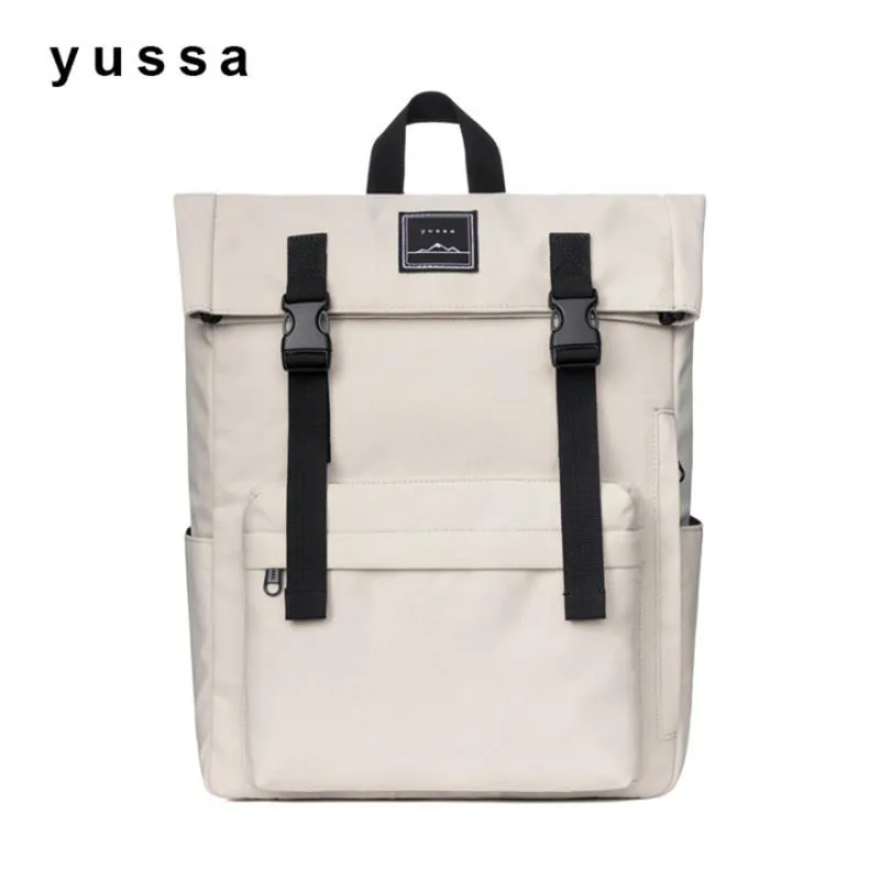 Backpack Square Laptop Women Fashion School for Girl Waterproof Solid Color College Bag Bagback Men