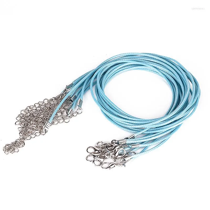 Kedjor Partihandel 10st/Lot Fashion Pu Leather Cord Necklace Rope Chain With Lobster Clasp smycken Kvinnor Män DIY -armband