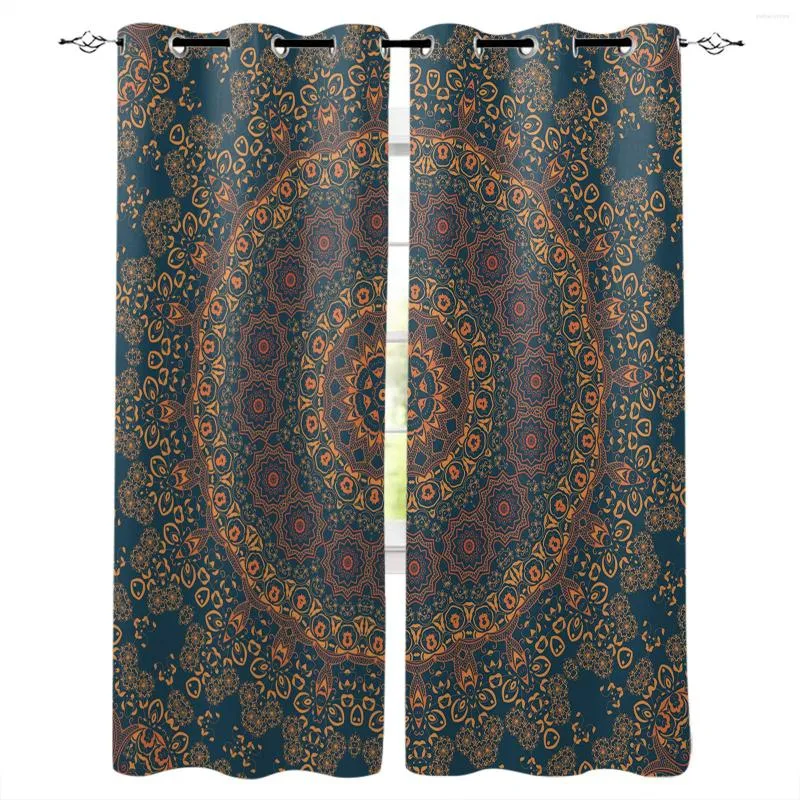 Gardin mandala mönster retro gardiner för sovrum vardagsrum lyx europeiska