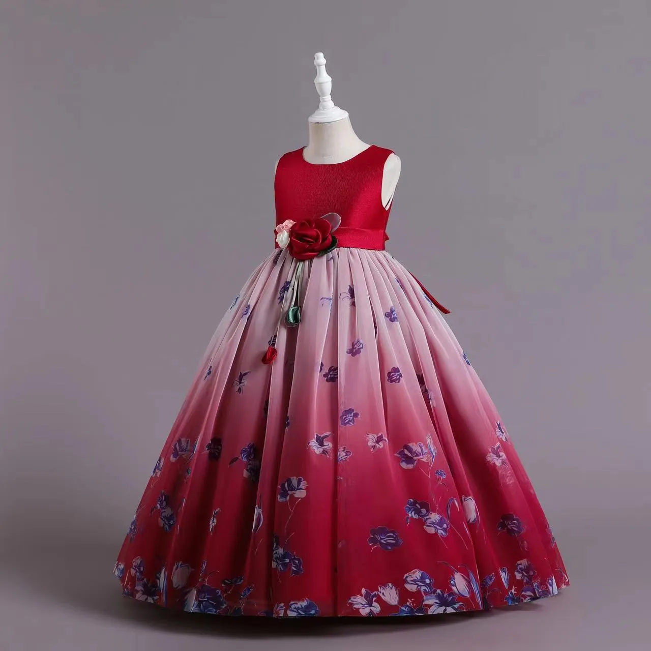 Винтажная принцесса цветочные девушки платья кружевными 3D цветами Специальный случай для свадебных платья детские платья для причастия платья для общения