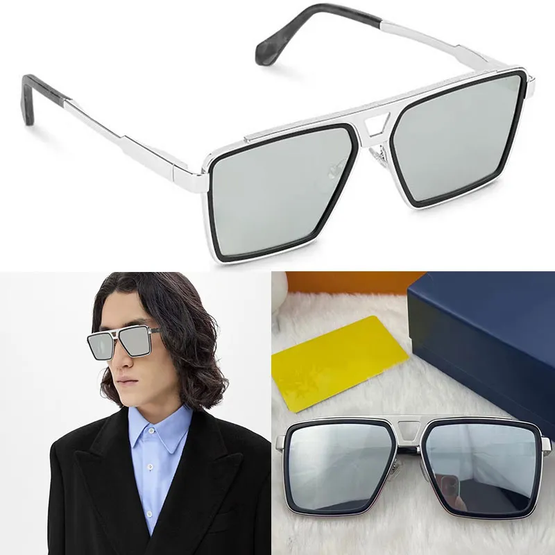 Lunettes de soleil design modèle masculin Z1582U hommes mode argent cadre carré verres blancs hommes parti lunettes en métal 1582 concepteur de protection UV Top Qualité