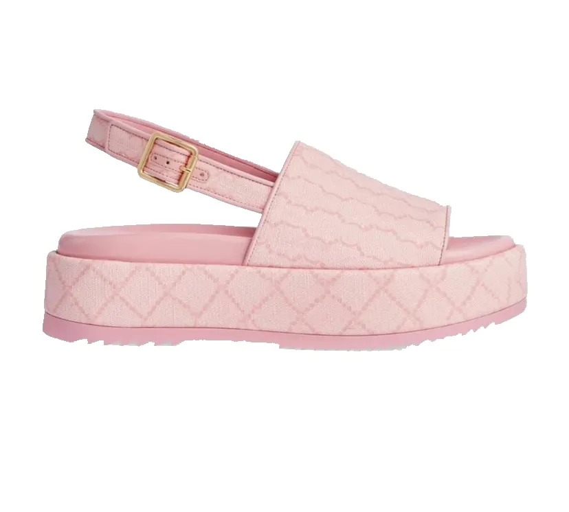 Chinelos femininos de lona plana, sandálias de design slingback Multicolor lux wedge slides com caixa e dust bag euro 35-42