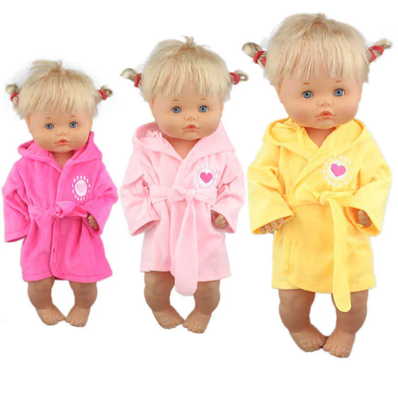 6pcs Wholesale Lovely Bathrobe Suit For 43 Cm Nenuco Doll Apparel 18Inches Baby American Girl Clothes