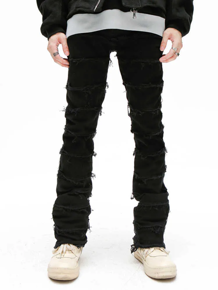 Jeans para hombres Liu Su Slimming Men Jeans Moda Hip Hop Ropa de calle Pantalones de viaje lento Famoso diseñador de marca Hombres Pantalones hombres ropa Z0225