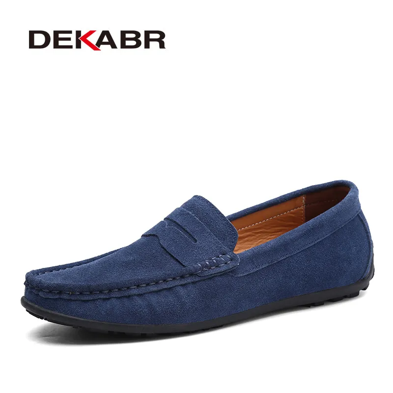 Dress Shoes DEKABR Brand Spring Summer Sell Moccasins Men Loafers High Quality Genuine Leather Shoes Men Flats Lightweight Driving Shoes 230225