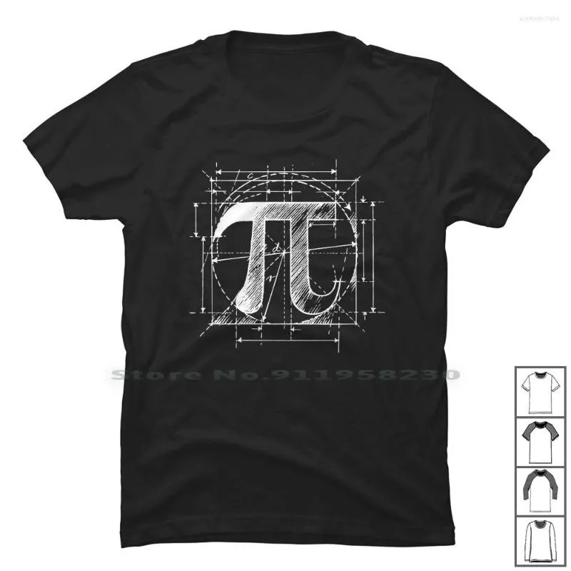 Men's Thirts Pi Sketch for Dark Shirt Cotton Cotton Mathematics Mathematics Symboldy Symboldy Circle Geek Ian Ark CS