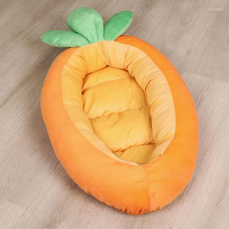 Cat Beds Cute Carrot-shaped Bed House Pet Soft Cuddle Lovely Supplies For Cats Kittens Small Dogs