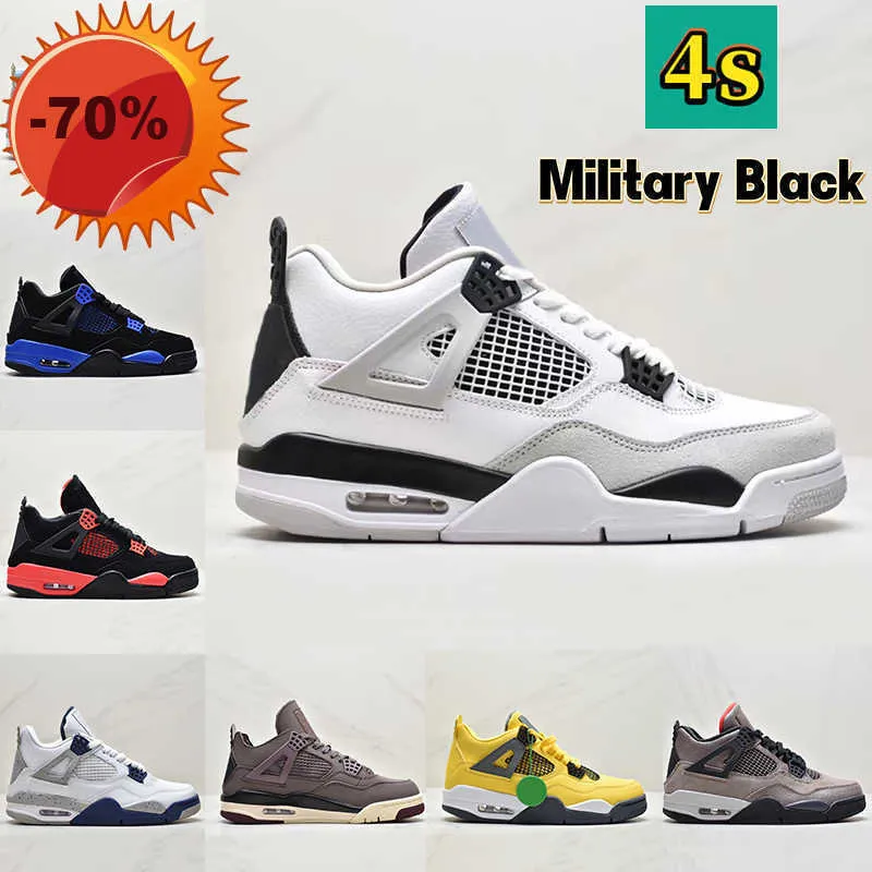 Boots Outdoors New Jumpman 4 4s retro basketball shoes Military Black midnight navy university blue red thunder black cat Taupe Haze A Ma