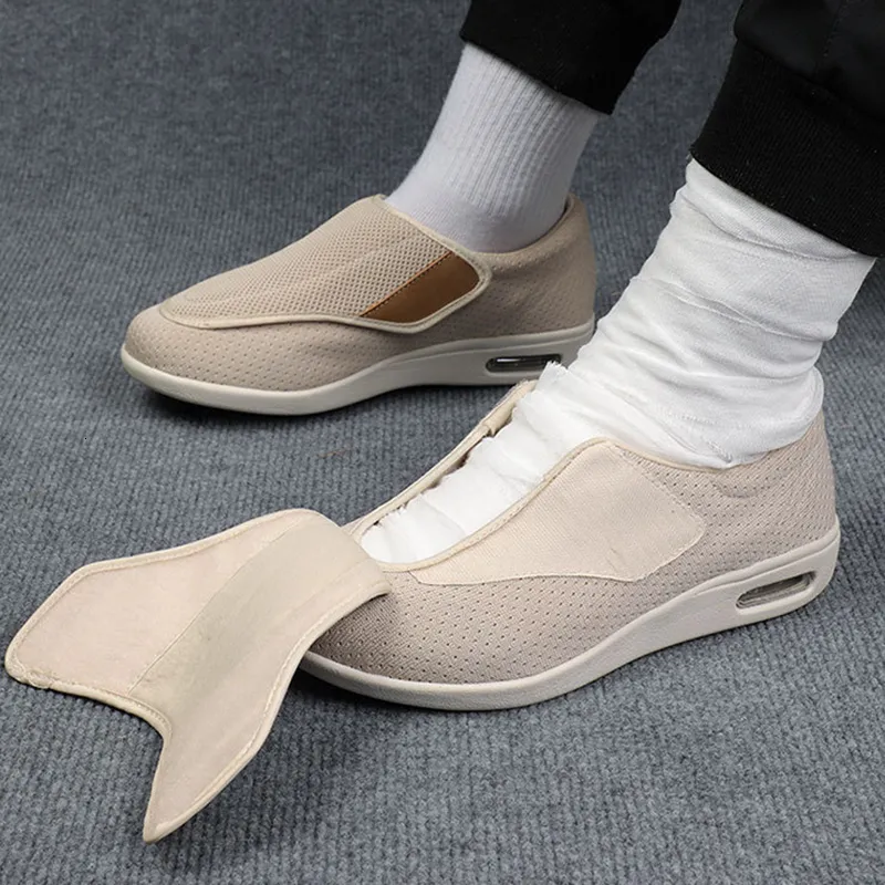 Dress Shoe Men Comfortable Breathable Soft Orthopedics Diabetic Diabetes Walking Sneakers Adjusting Big Size 230225