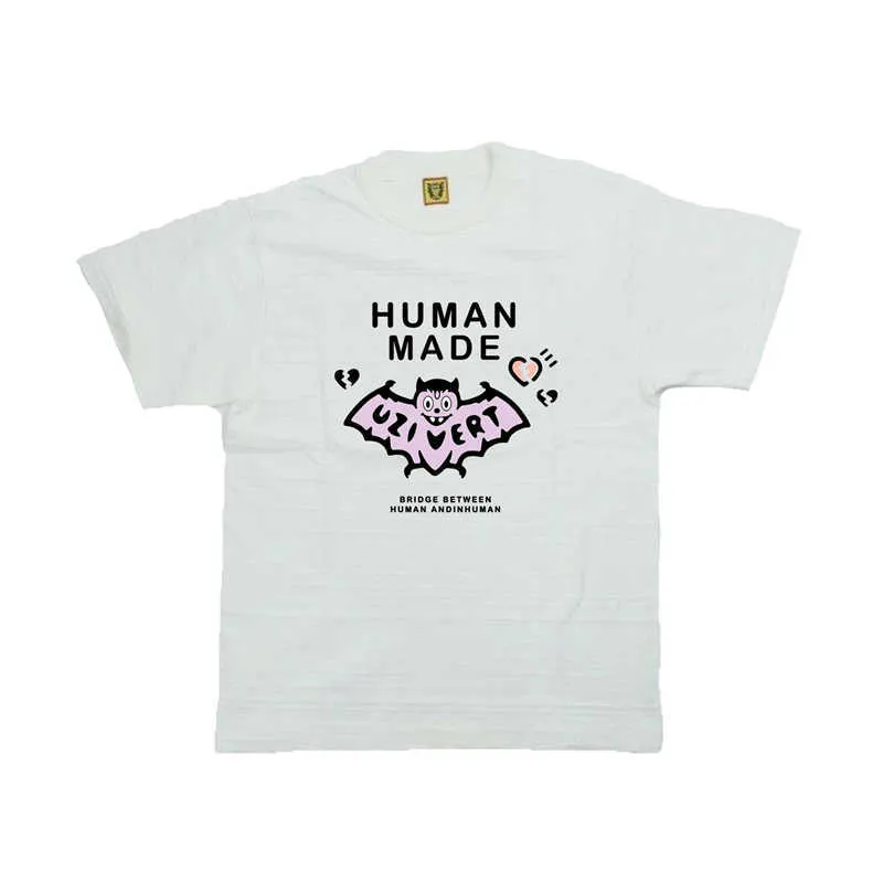Camisetas masculinas Bat Human Made Fashion Men Men 1 1 B Qualidade Humana Madeiry Tee Streetwear Tops Oversize camise