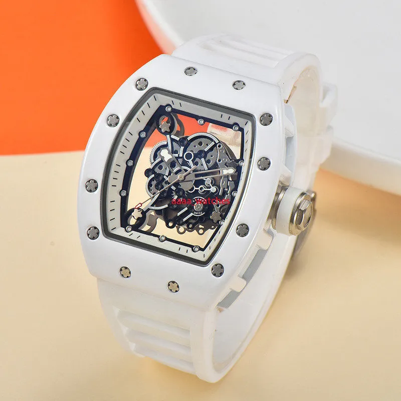 Montre pour hommes pleine fonction à fond transparent à trois broches montres de luxe de marque supérieure montres automatiques à quartz pour hommes