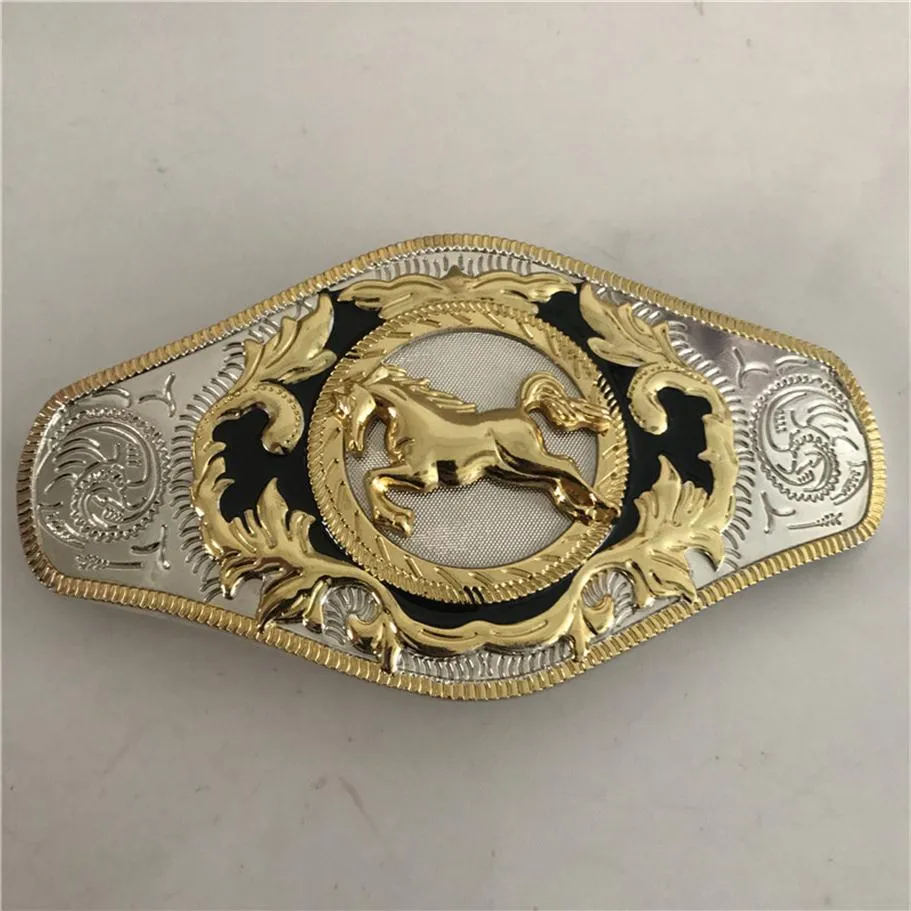 1 Pcs Lace Gold Running Horse Western Cowboy Belt Buckle For Hebillas Cinturon291a