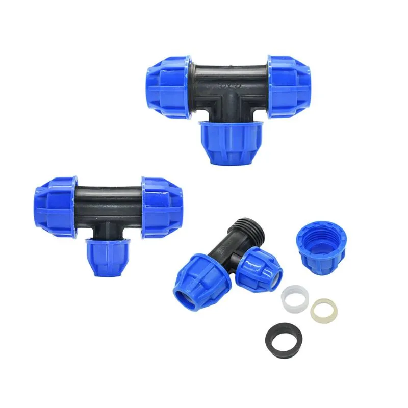 Wateringsapparatuur 20/25/32 mm T-stuk plastic connector Water Splitter T-type PE Reducerende verbinding Quick Union DN15 DN20 DN25 1PCS