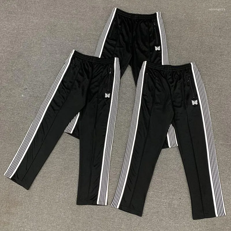 Needle Track Pants, Black/White, Embroidered Sweats | DHgate