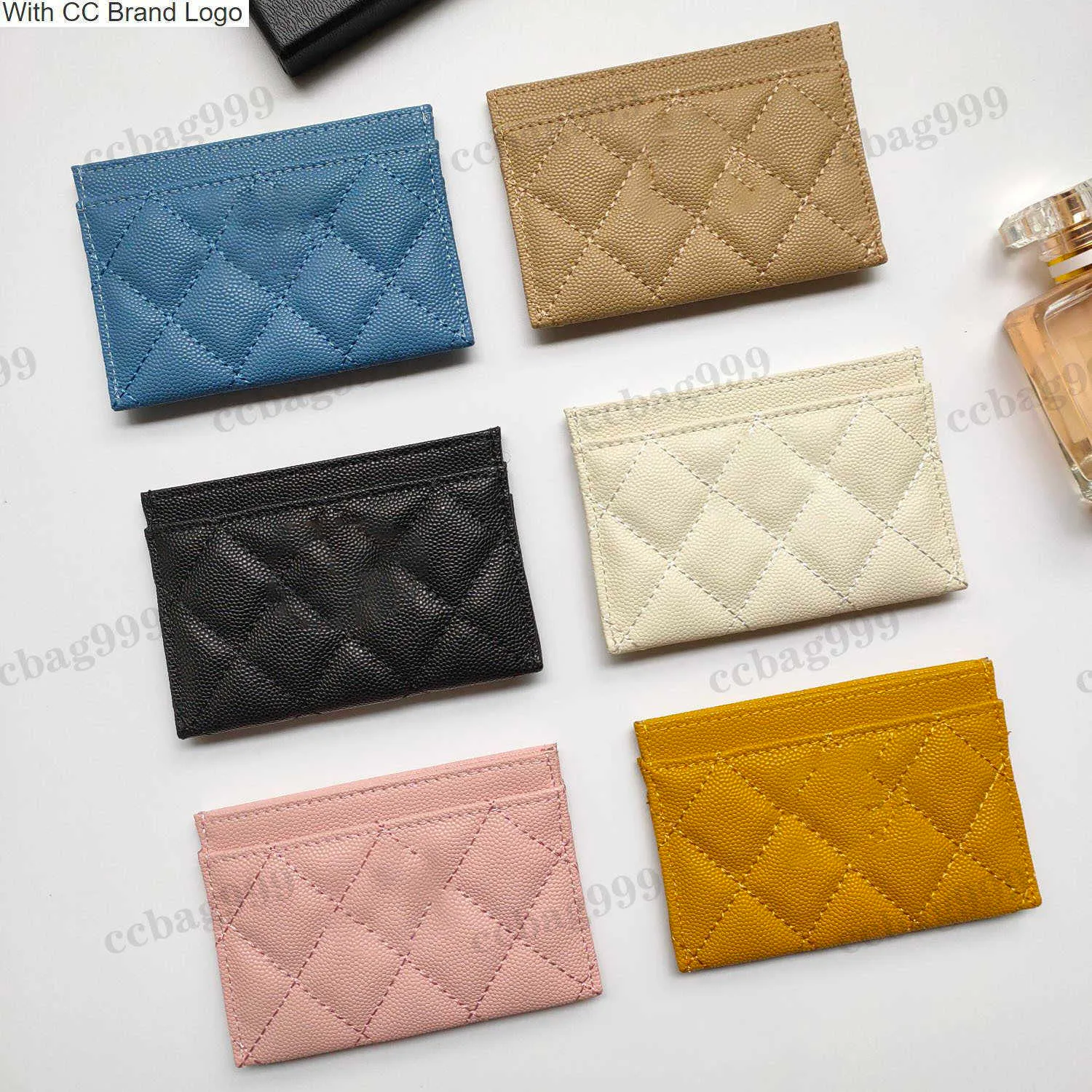 CC Holders karty marki francuskie mini krótki kawiarowy uchwyt na kartę Diamond Sprzęt Multi Pochette Monety Torebka Plaid Quilded Classic Vintage Cltuch Portfele Design Women Design