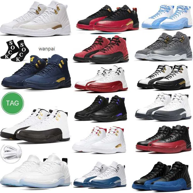 2024 Twist Sports Basketball Shoes Jumpman 12 12s Stealth Flu Jogo Lançamento Francês Azul Royal Dark Concord Black Taxi Grind Playoff Royalty