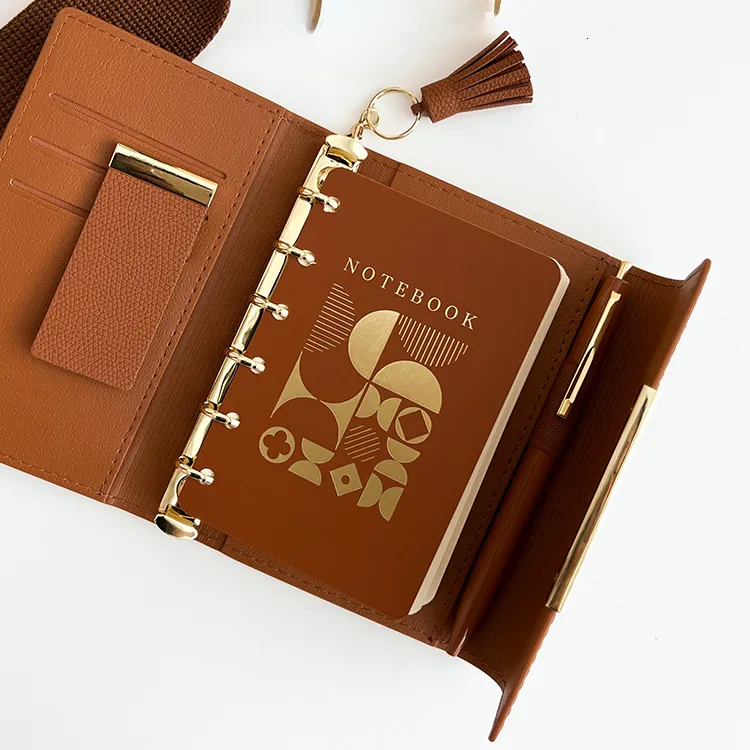 大量入荷 A7 Wholesale PU The With Notebook Pocket Looseleaf Leather キーホルダー・アクリルキーホルダー