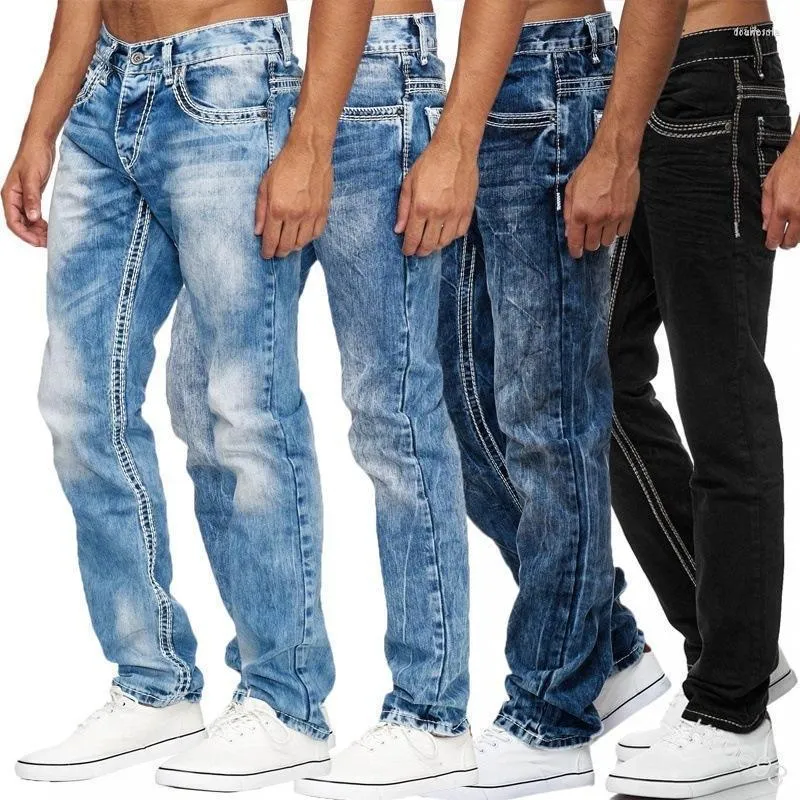 Calça de jeans masculina plus size mensagens magras casuais ripped coletor de retalhos de lápis fino calças de denim bandagem outono de bote de rua de inverno drak22