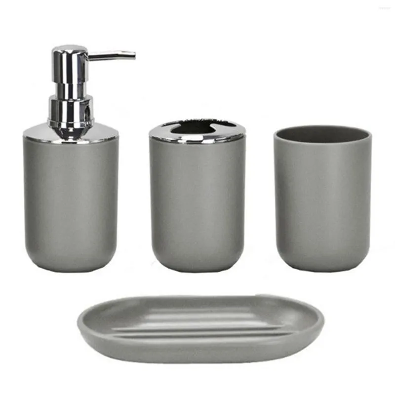 4-Piece Bathroom Accessory Set with Toothbrush Holder and Dish, Tumble