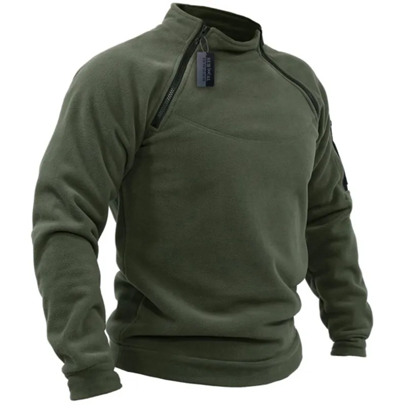Mäns jackor US Men's Tactical Outdoor Jacket Jaktkläder Varma dragkedjor Fleece Pullover Men Windproof Autumn Winter Coat Thermal Underwear 230225
