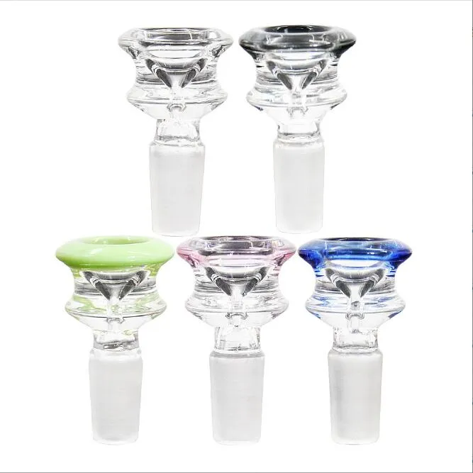 Narghilè 14mm 18mm Ciotole di vetro Mix colore Bong Bowl Pezzo maschio per pipa ad acqua Dab Rig Accessori per fumatori